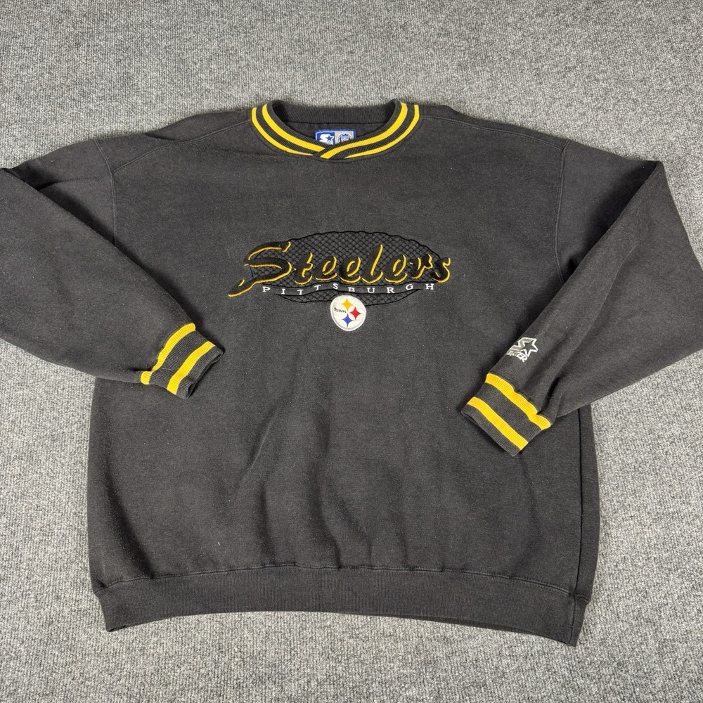VTG 90's Starter Pittsburgh Steelers Embroidered‎ Crewneck Sweatshirt XL USA
